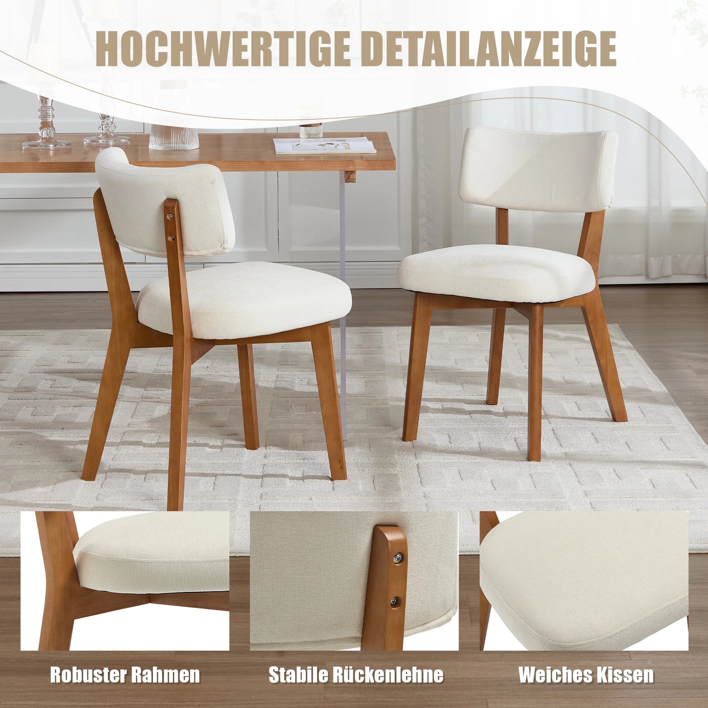 Chaise salle à manger bois moderne 2 ensembles -