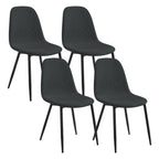 Chaise salle à manger noir en velours côtelé 4 ensembles - Dark gris Chaise salle à manger