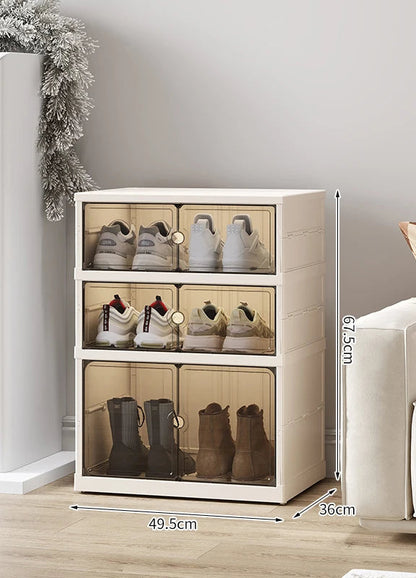 Meuble à chaussure chic cabinet multifonction - double 3 couches