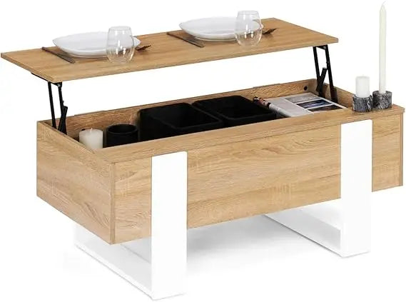 Table basse bois naturel clair élevable - Bois Table basse