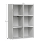 Étagère cube rangement en bois - Gris 29x59.6x89cm Étagère cube