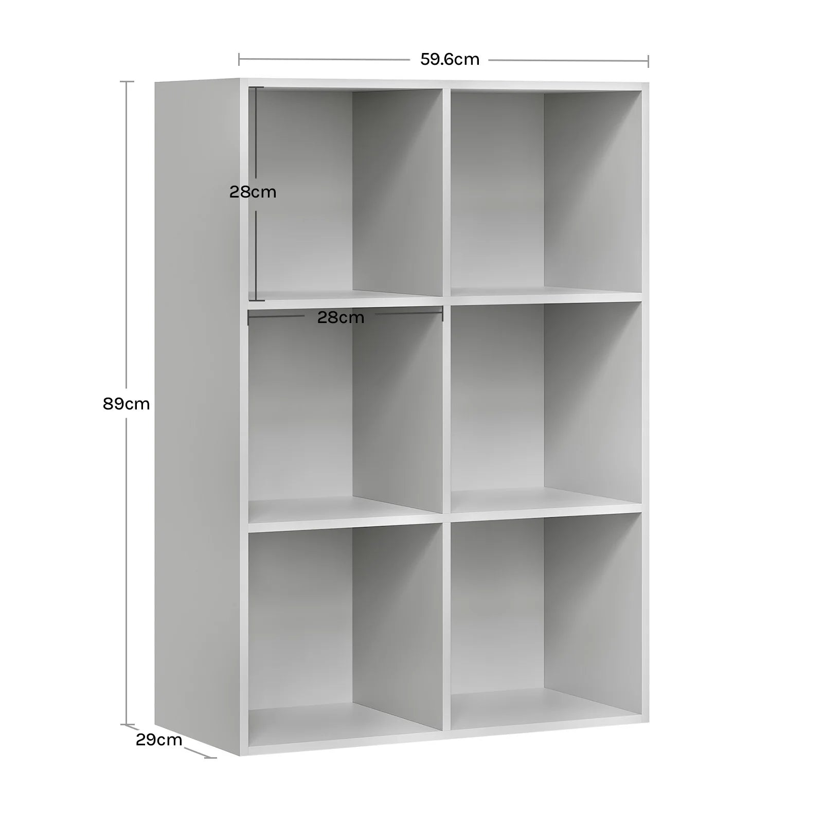 Étagère cube rangement en bois - Gris 29x59.6x89cm Étagère cube