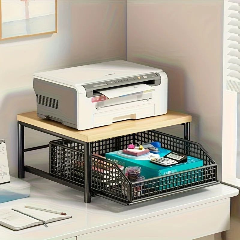 Étagère café sophistiqué avec tiroir métallique -