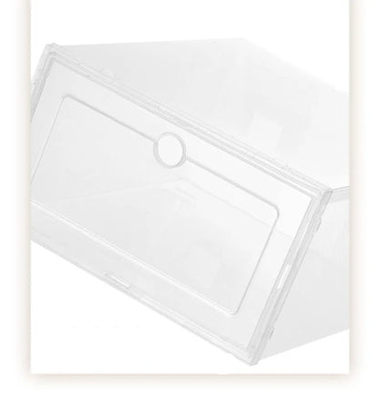 Meuble à chaussure de style boite en plastique transparente -