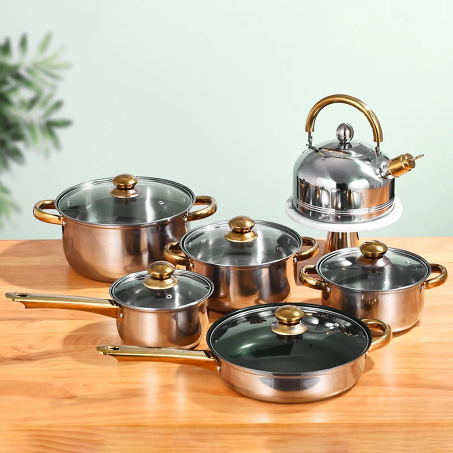 Casserole inox ensemble de 6 Pieces - Poêle, marmite et autres