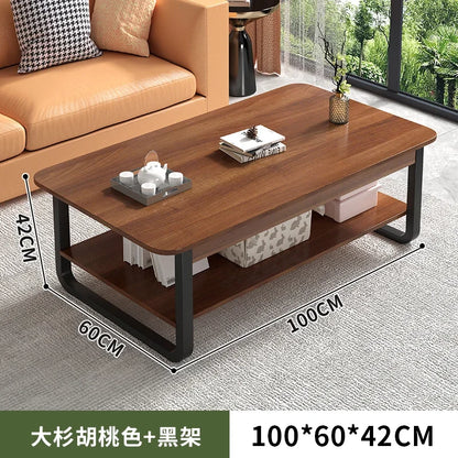 Table basse bois blanc en forme de rectangle - 100cm