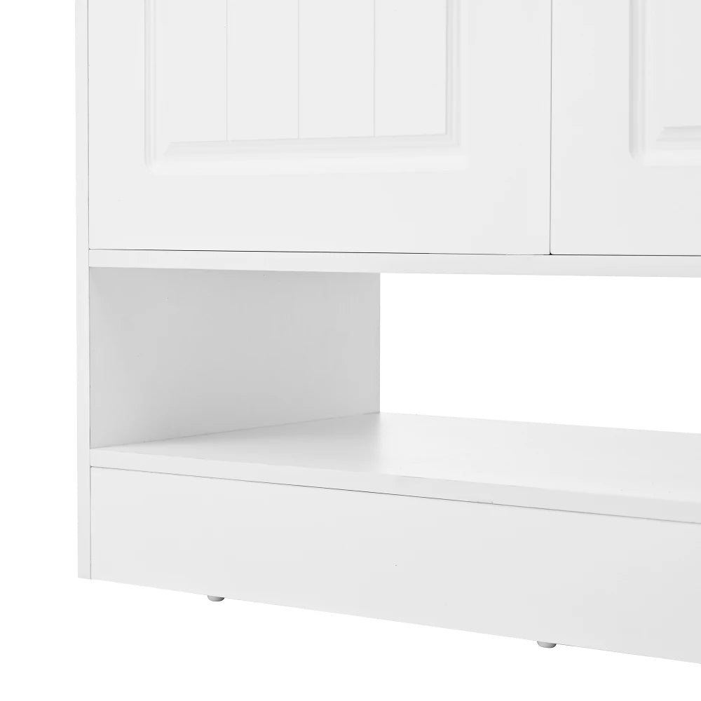 Meuble à chaussure moderne à poignées noires - 75×36×95.5cm -