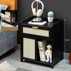 Table de nuit rangement rétro de couleur marron - B - 1 Tiroir