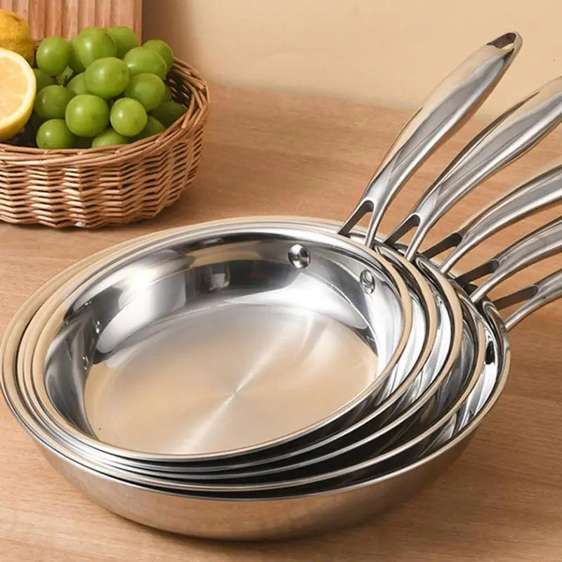 Poêle inox 28 cm couleur argenté -