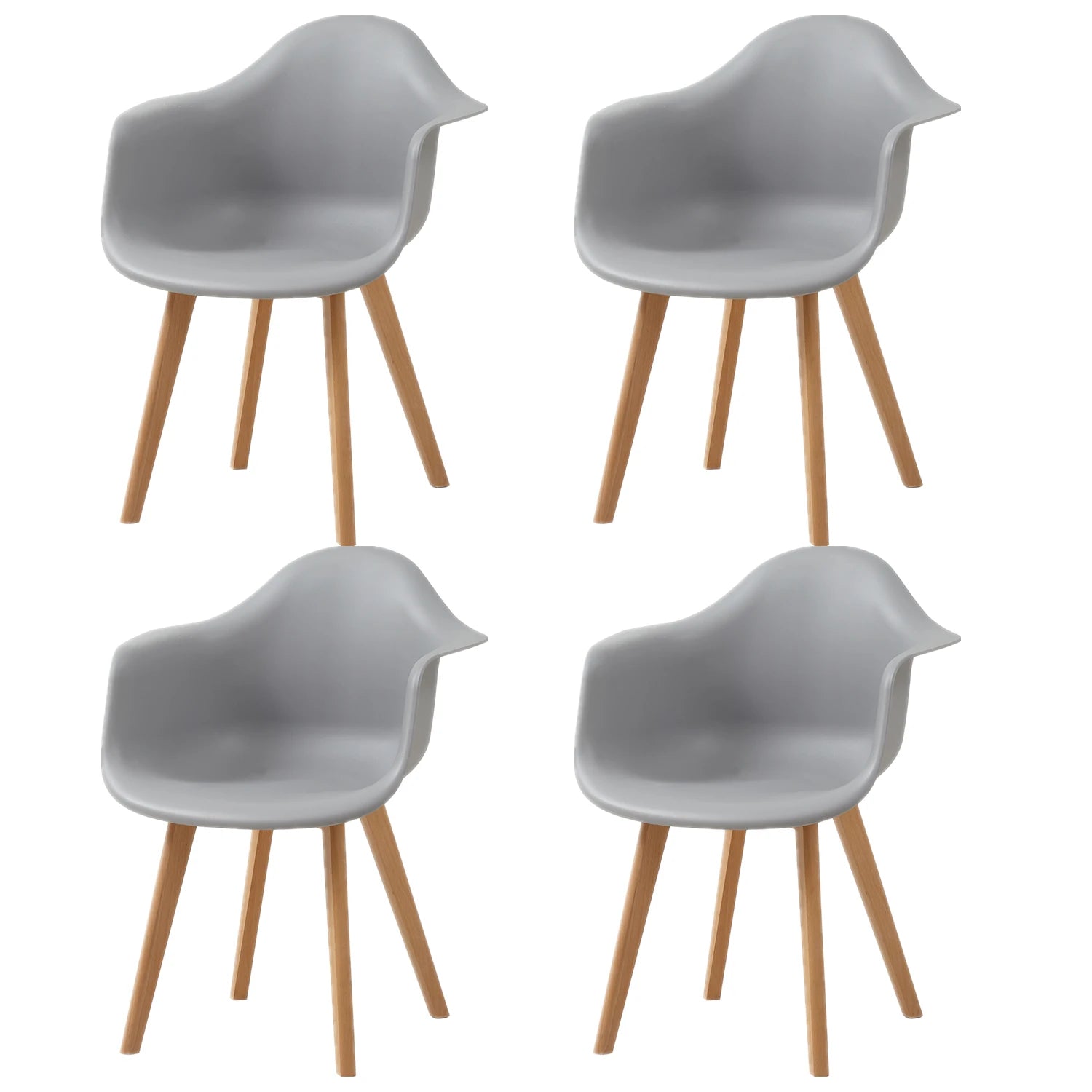Chaise salle à manger moderne style minimaliste 4 ensembles - Gris Chaise salle à manger