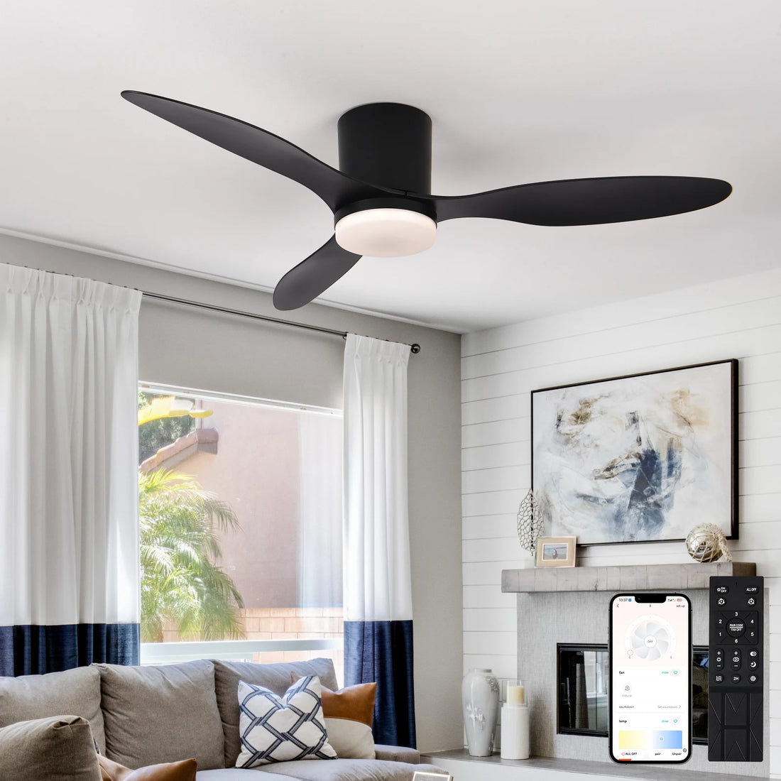 ventilateur silencieux Moderne Noir Blanc -