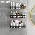 Étagère salle de bain pas cher pour shampoing - Noir-3pcs