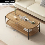 Table basse bois foncé à doubles plateaux - Bois 100