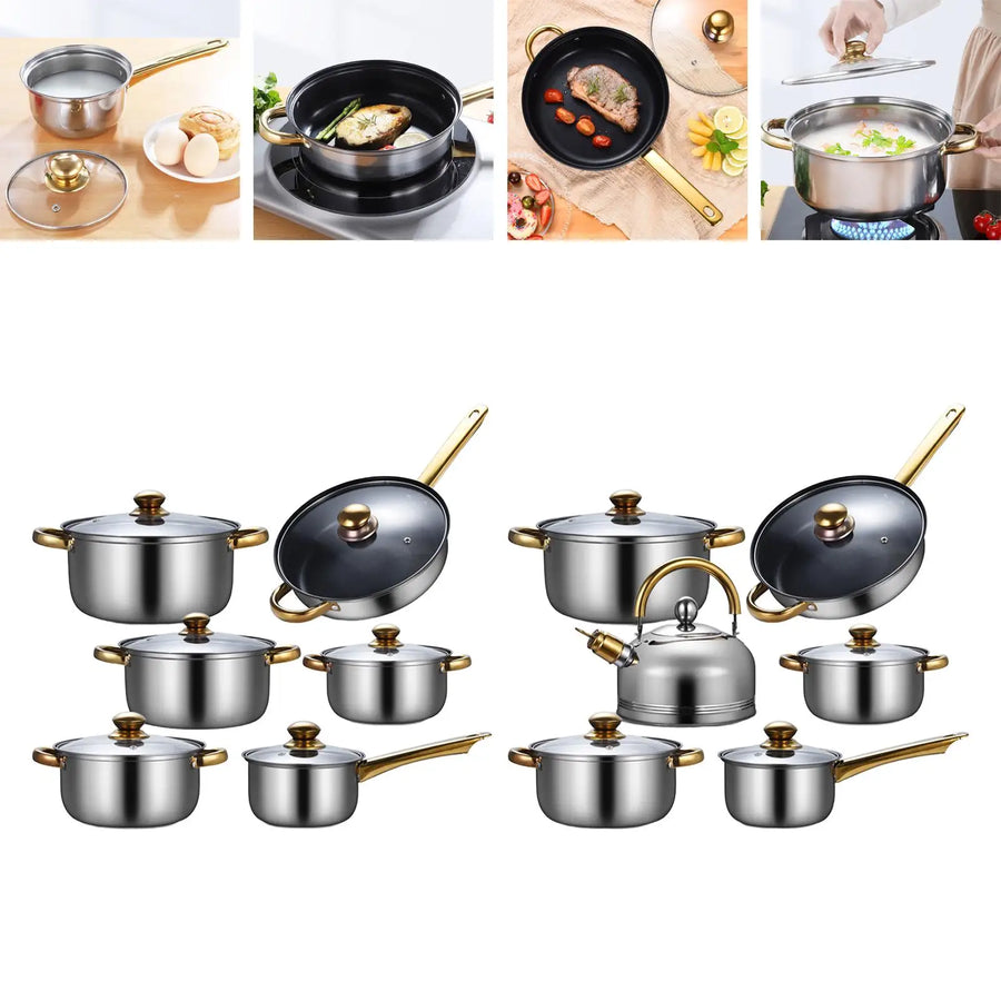 Casserole inox ensemble de 6 Pieces - Poêle, marmite et autres