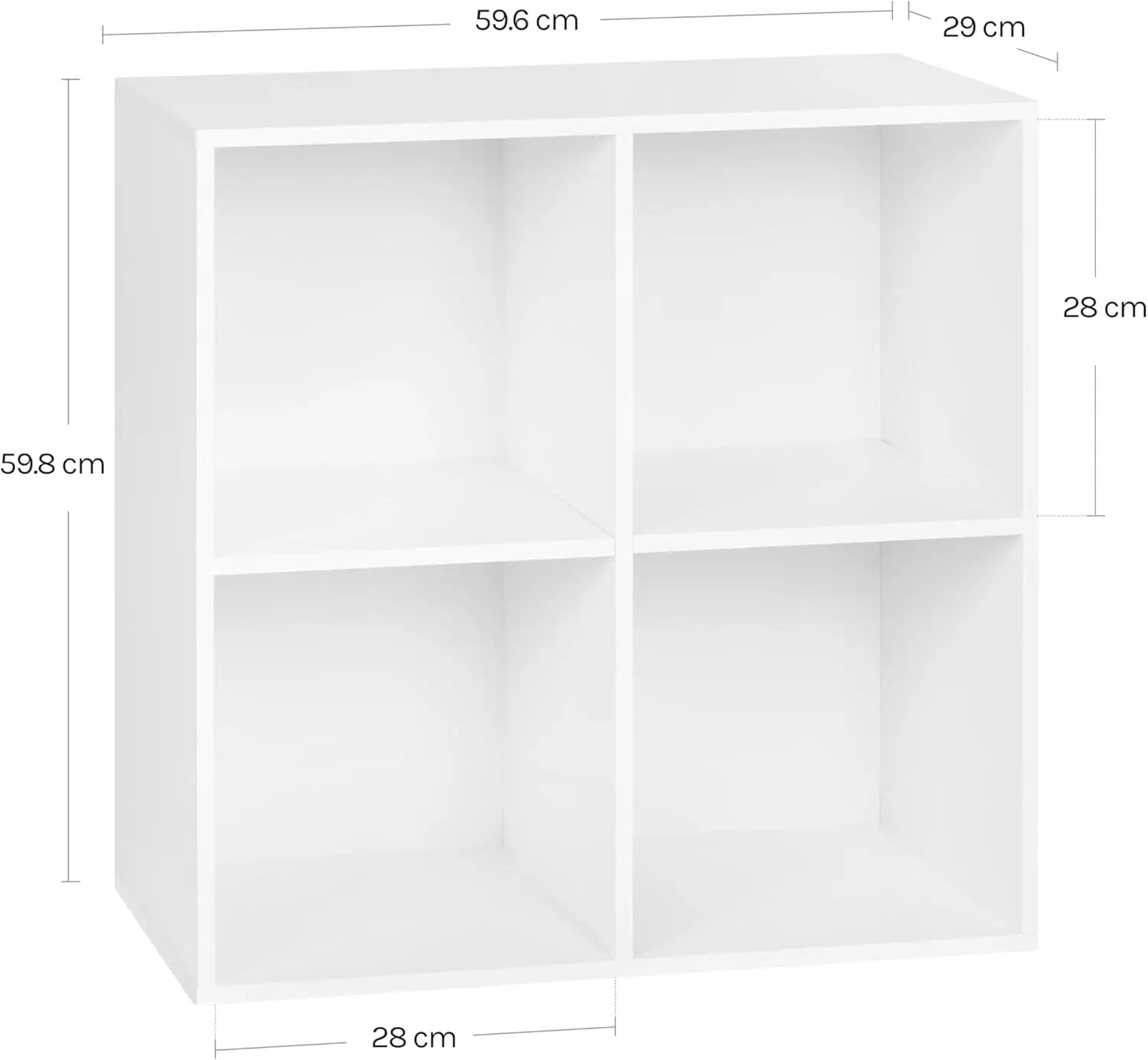 Étagère cube rangement en bois - Blanc 29x59.6x59.8cm Étagère cube