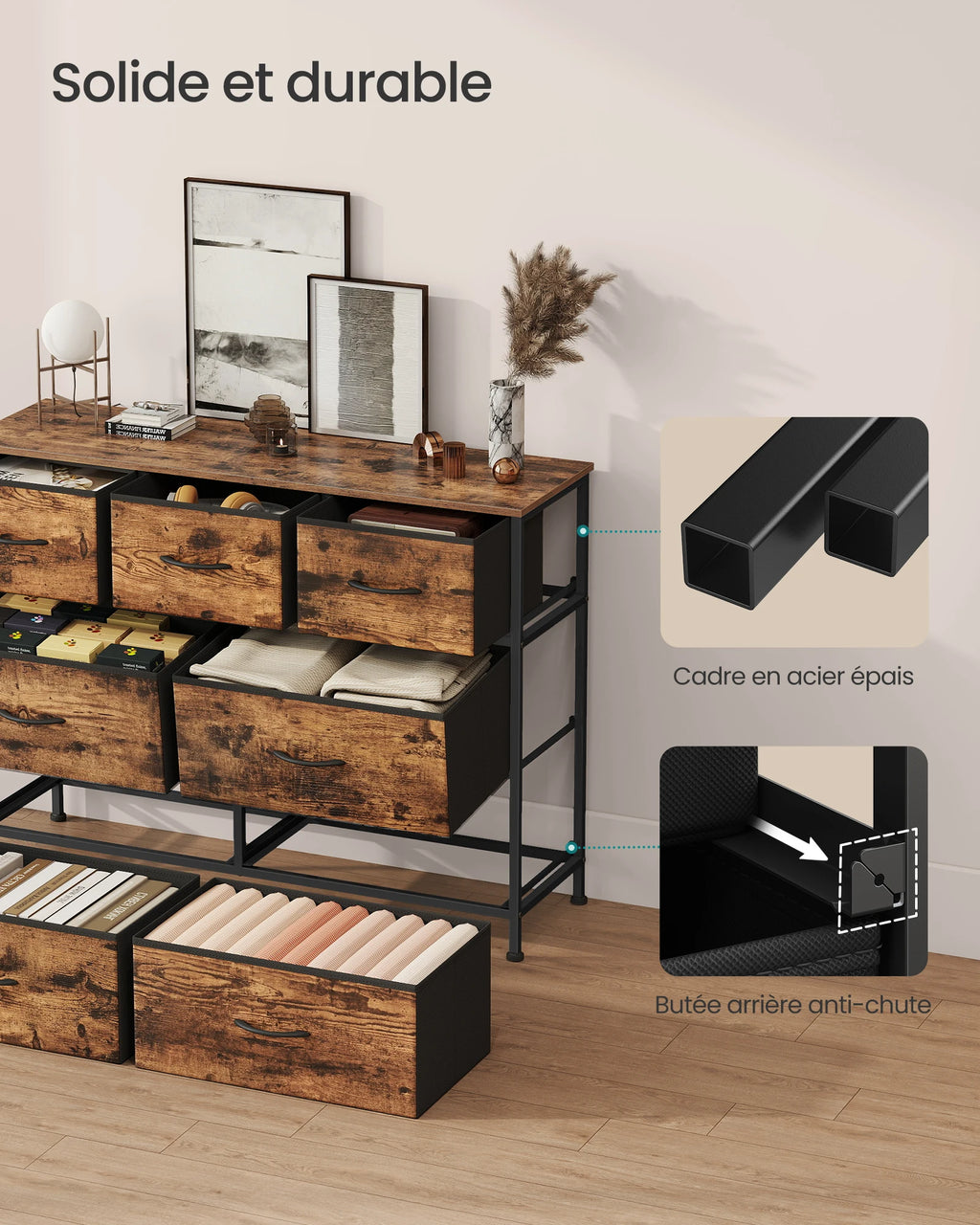 Meuble de rangement pour entrée en panneaux MDF -