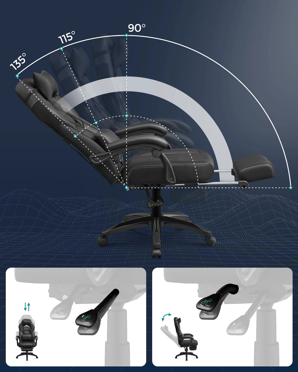 Chaise de bureau solide de grande qualité -