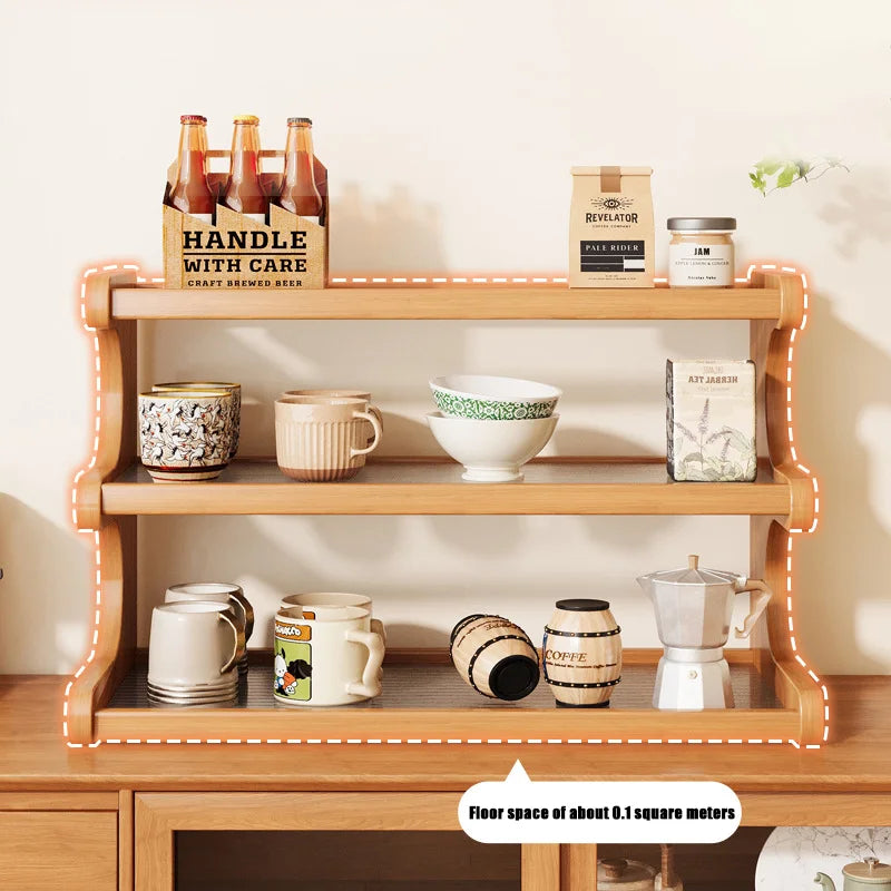 Étagère café en bois de bambou -