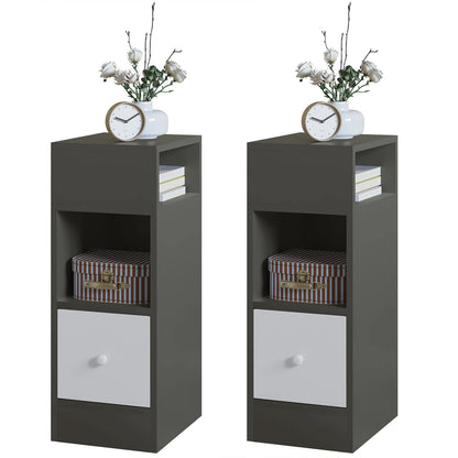 Table de chevet étroite 2 pcs pour chambre moderne -