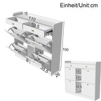 Meuble à chaussure blanc avec 4 portes pliantes -