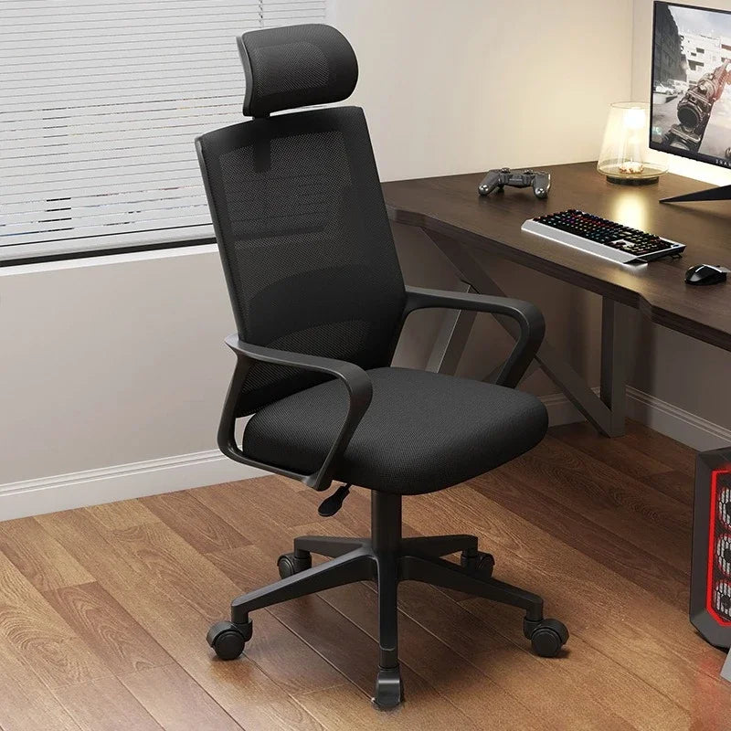 Chaise de bureau ergonomique pivotante en maille respirante -