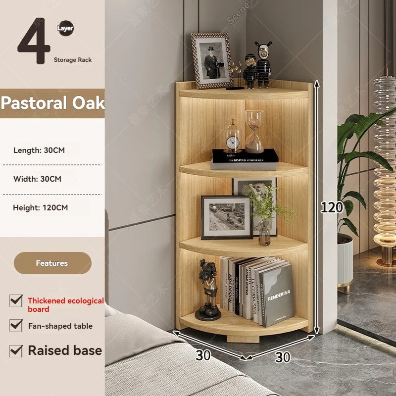 Étagère d'angle bois massif en forme d'éventail - AE