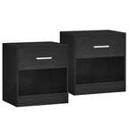 Table de chevet moderne - Lot de 2 - Blanc Classique - Noir classique Table de chevet