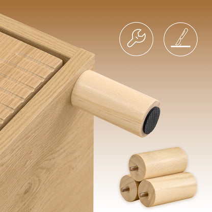 Table de chevet marron de type moderne avec tiroirs - 40x42x47 -