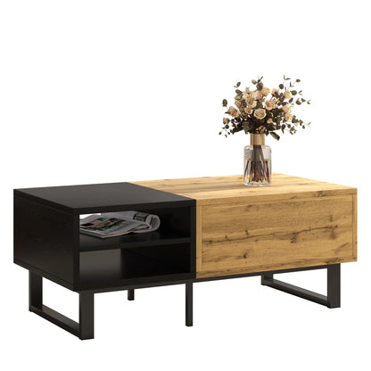 Table basse bois massif rectangulaire 100×50×40 cm -