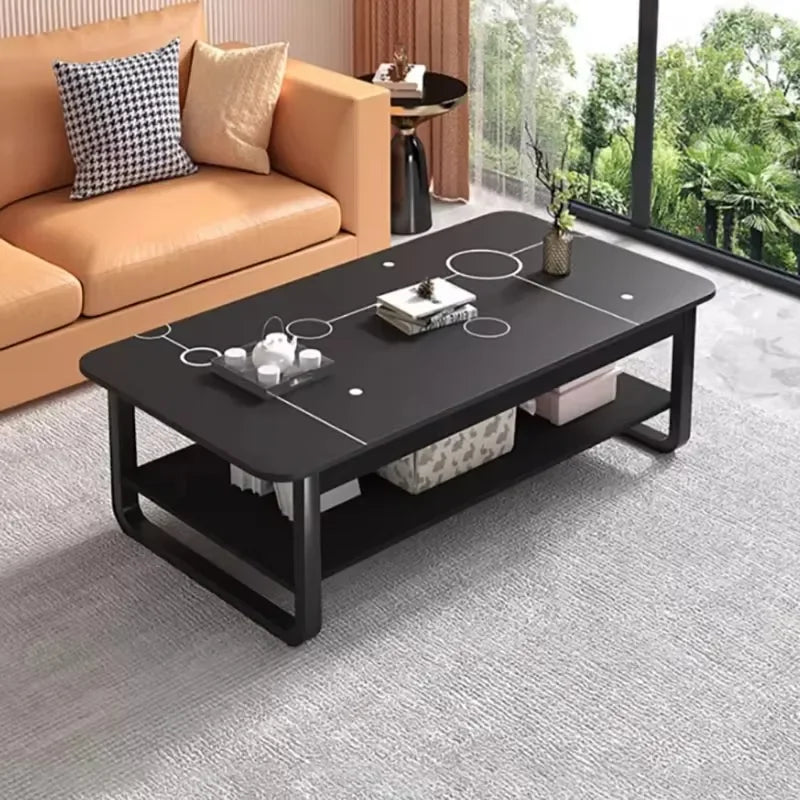 Table basse bois blanc en forme de rectangle -