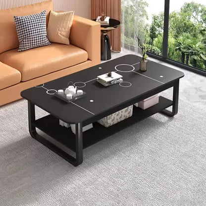 Table basse bois blanc en forme de rectangle -