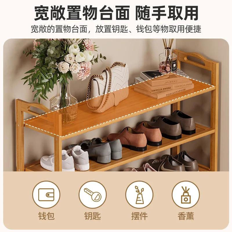 Meuble à chaussure en bois massif d'intérieur -