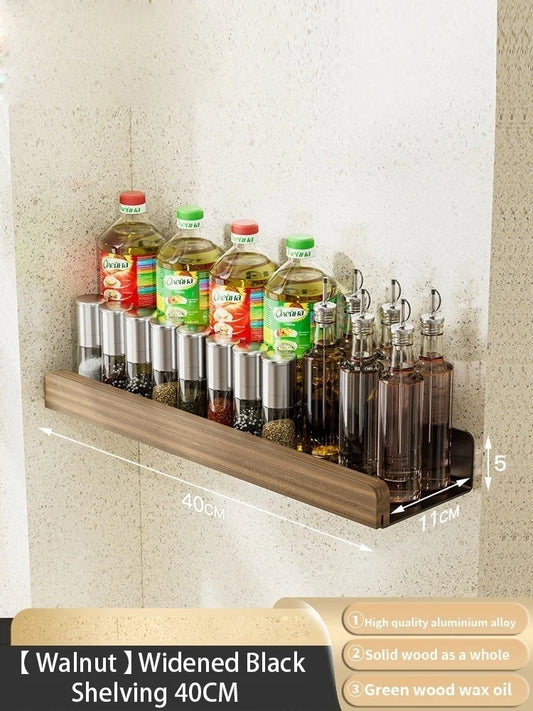 étagère murale bois massif - vendu à l'unité - Bois noir 40cm