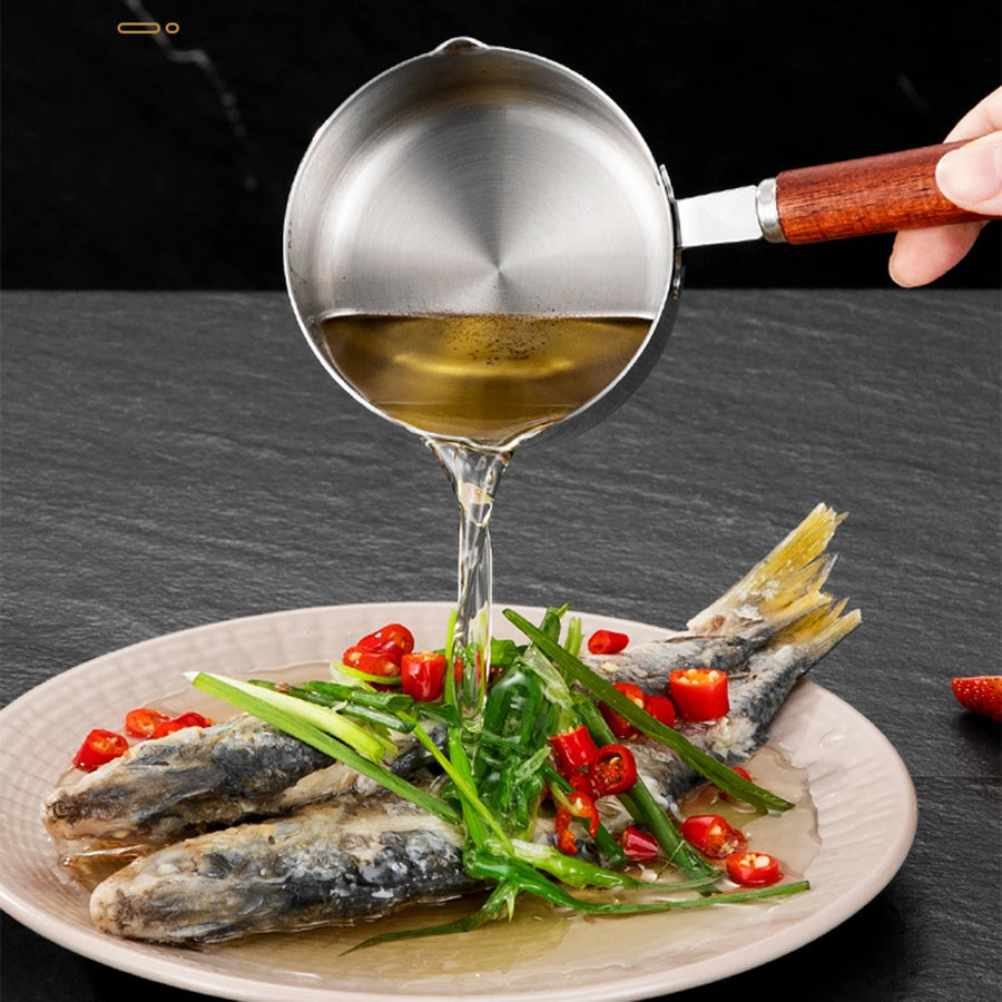 Casserole inox de versement