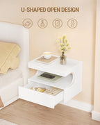 Table de nuit flottante blanche pour chambre - 1 pièce -
