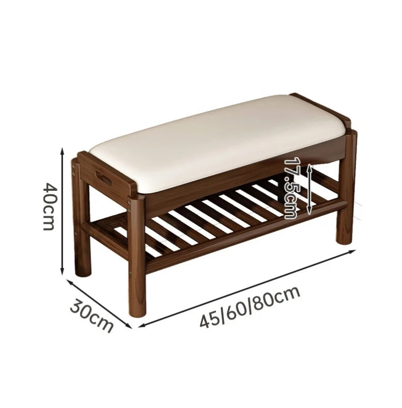 Meuble à chaussure en bois avec tabouret pour l'entrée de la maison -