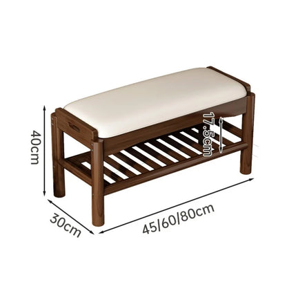 Meuble à chaussure en bois avec tabouret pour l'entrée de la maison -