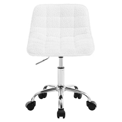Chaise de bureau sans accoudoirs avec roulette - Blanc Chaise de bureau