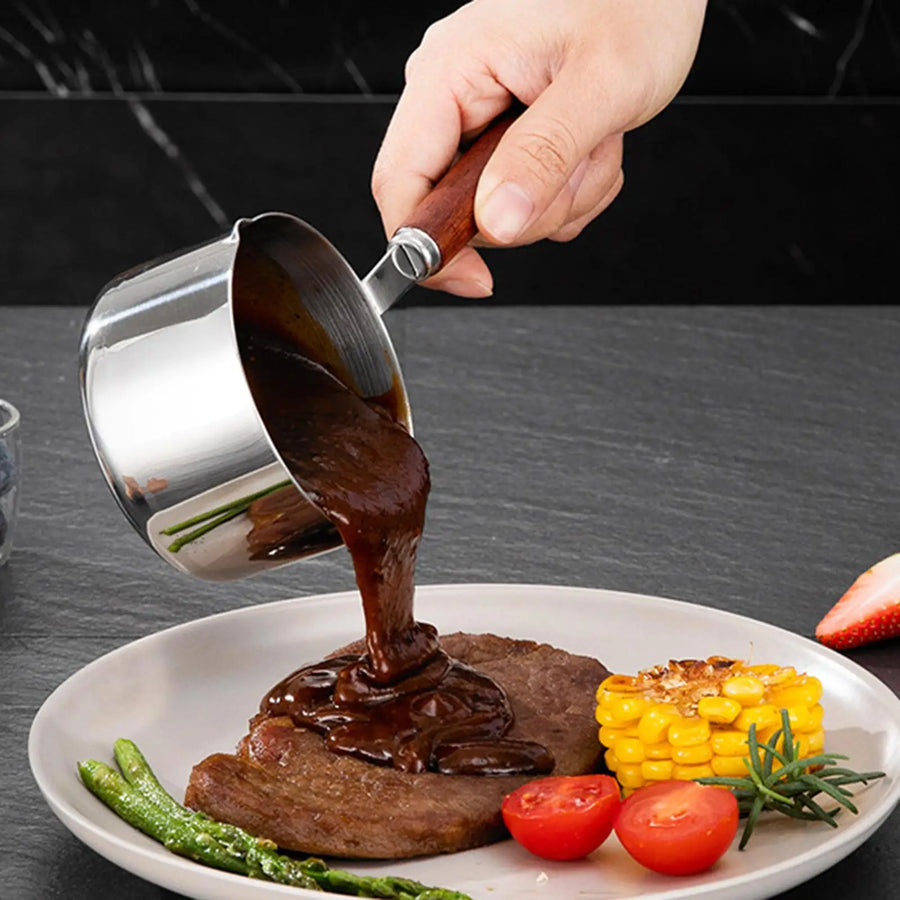 Casserole inox de versement
