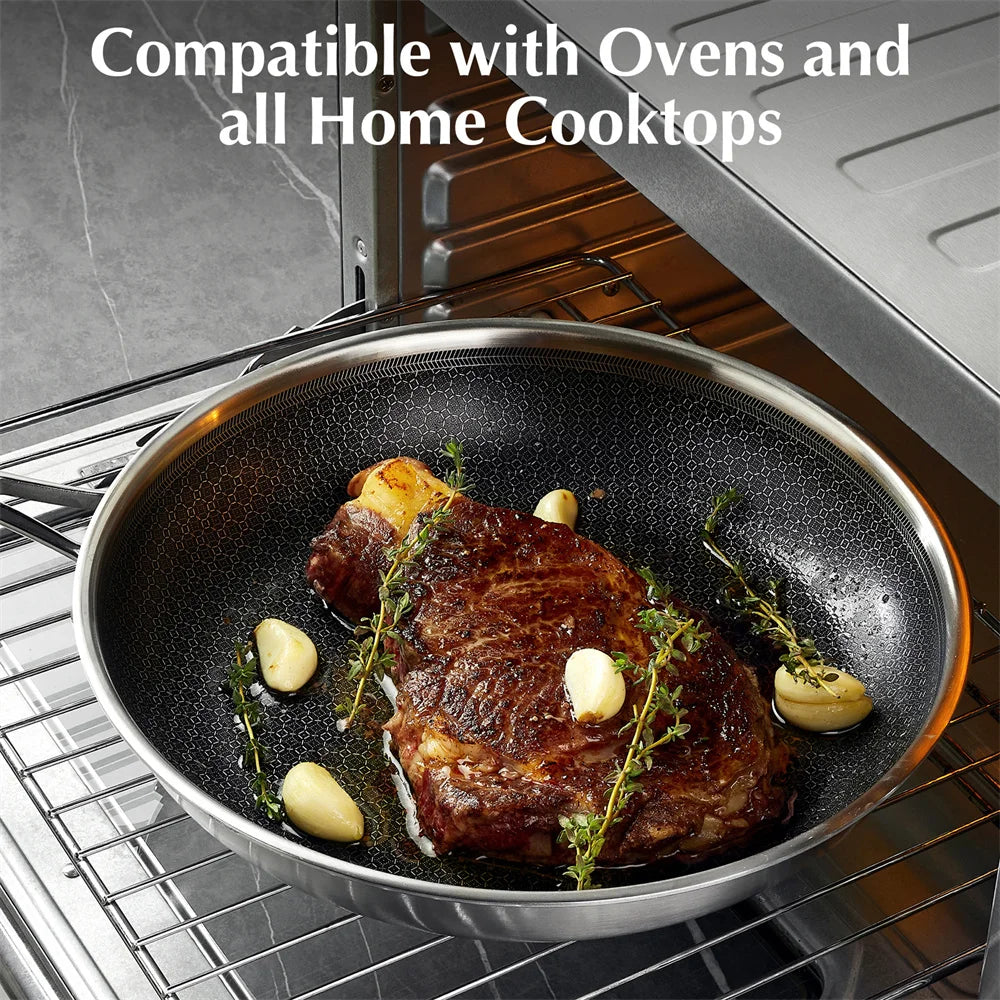 Poêle inox fond noir original -