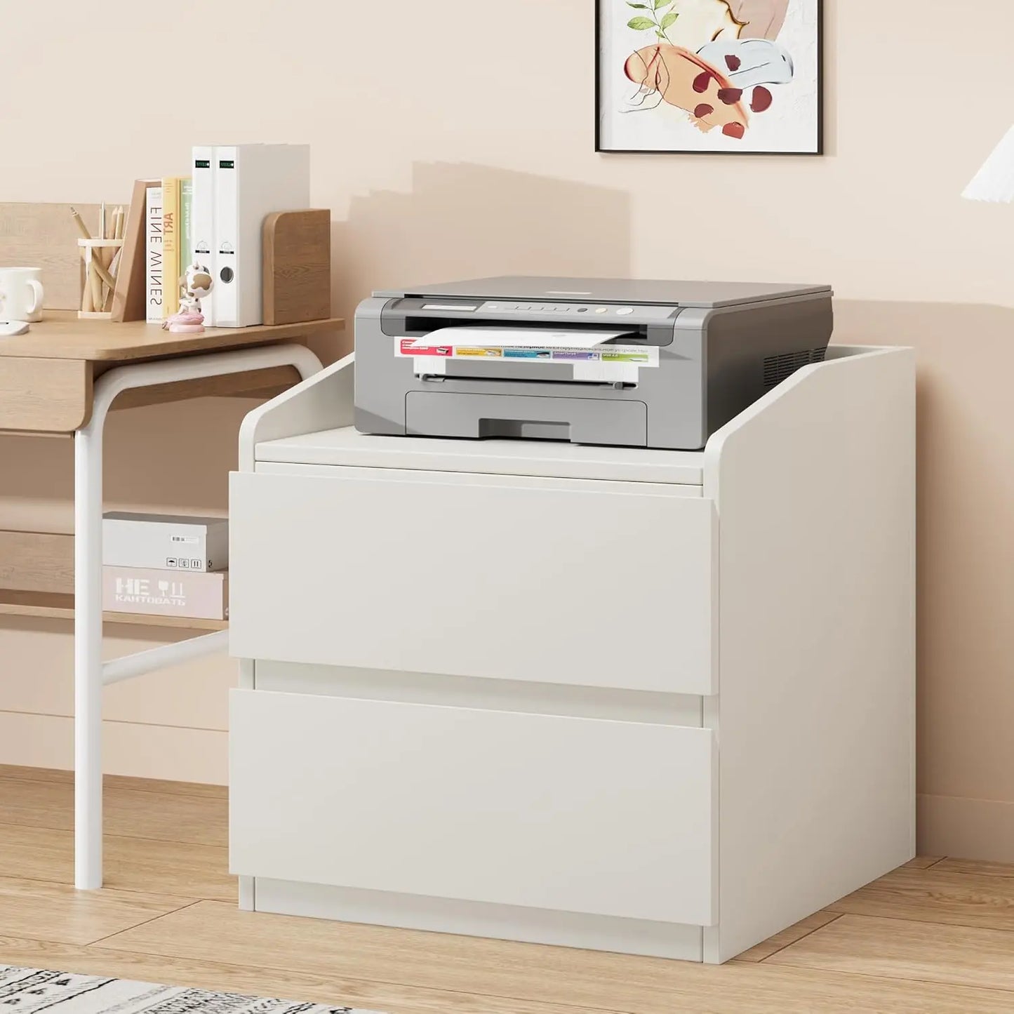 Table de chevet blanche moderne urban luxe -