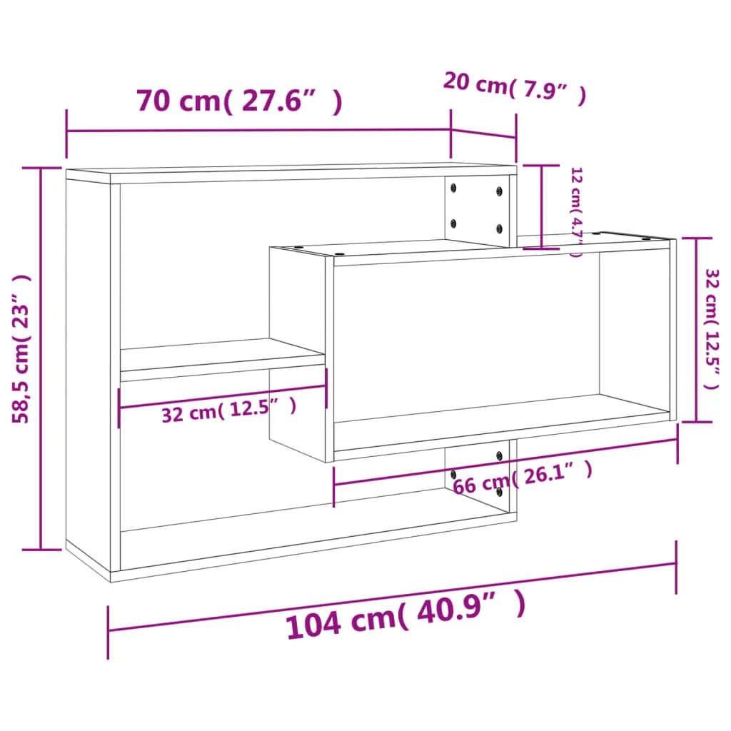 étagère murale chambre ou salle de bain 104x20x58.5 cm -