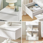 Table de chevet moderne et originale avec 1 tiroir - 39x65x39cm -