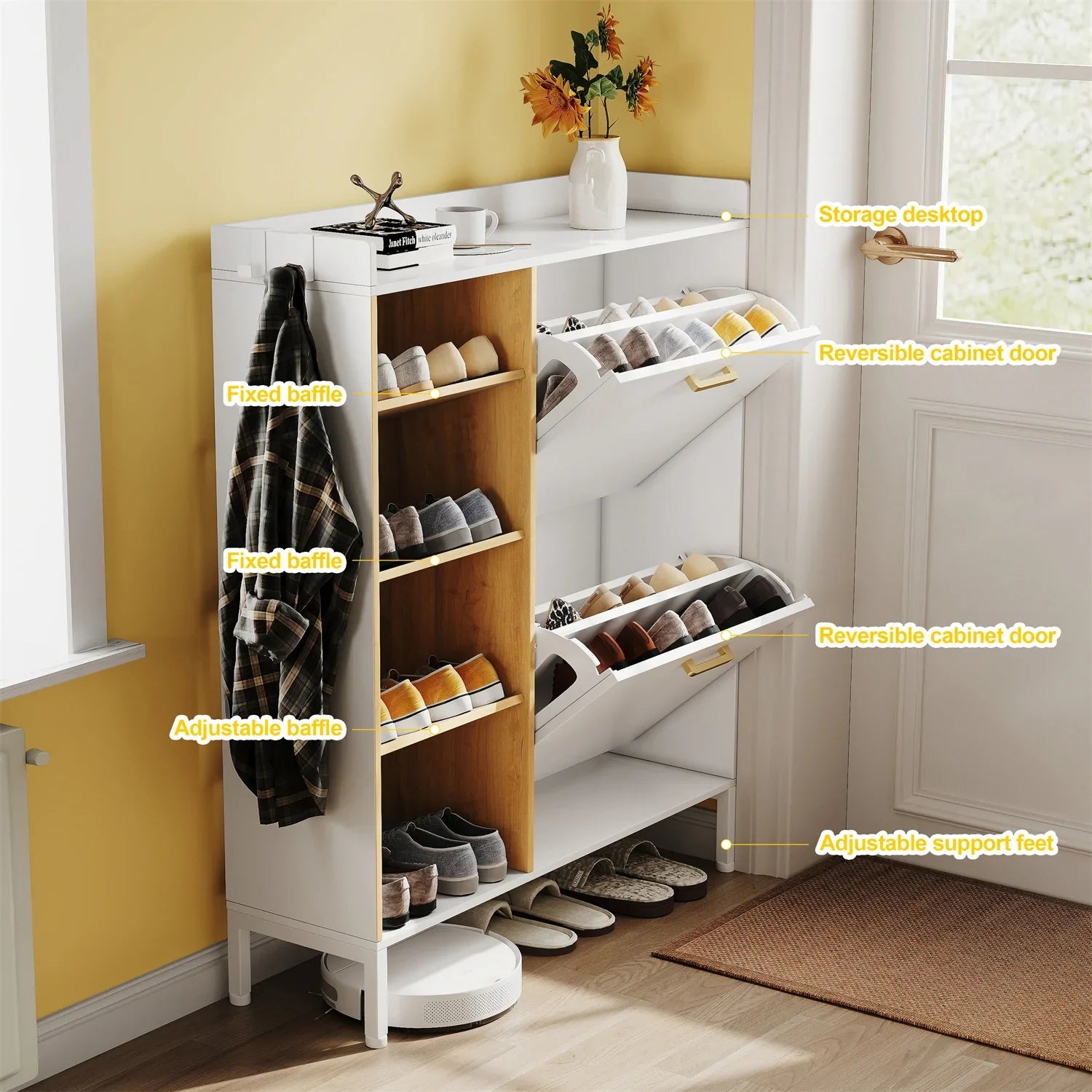 Étagère chaussures en bois moderne -