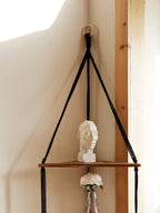 étagère bois d'angle triangulaire à 3 niveaux muraux -