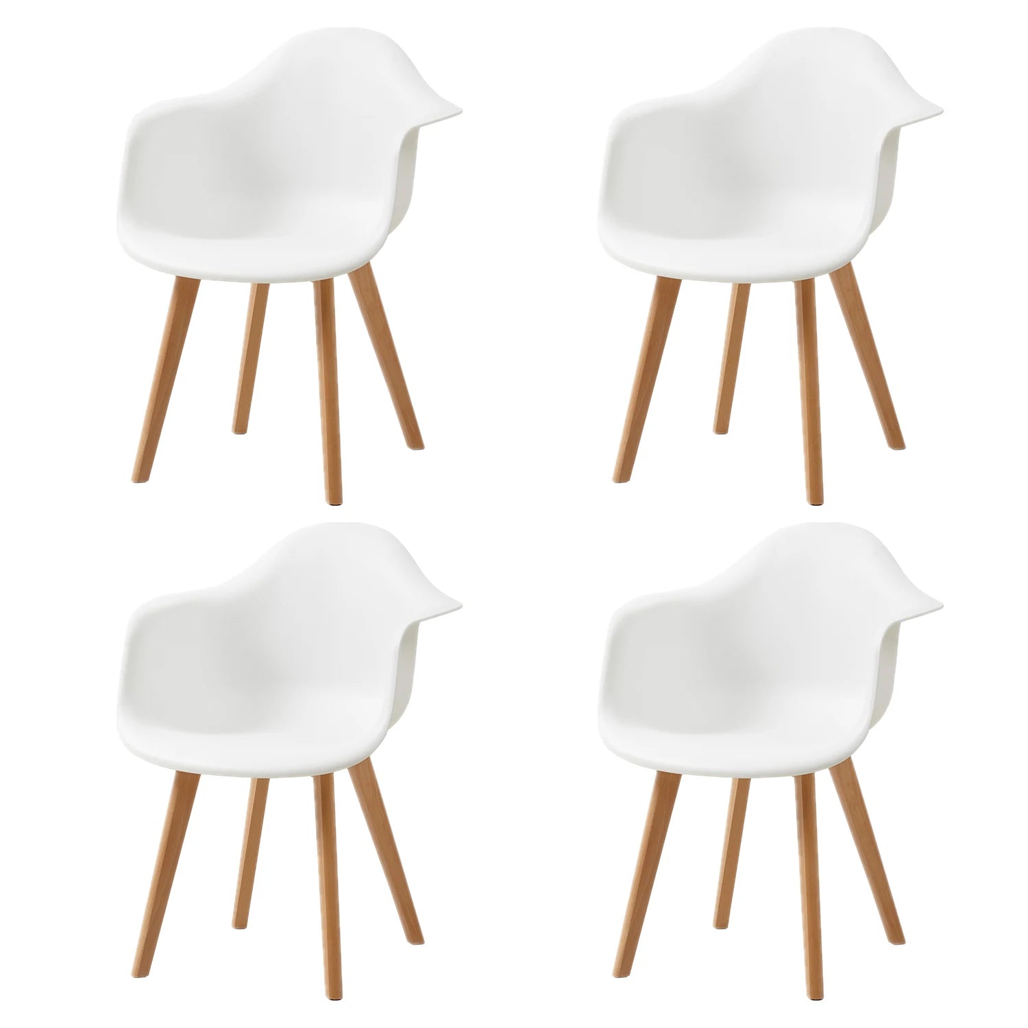 Chaise salle à manger moderne style minimaliste 4 ensembles - Blanc Chaise salle à manger