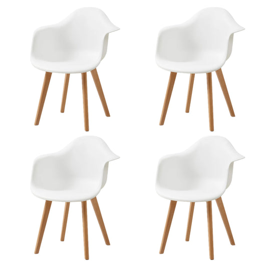 Chaise salle à manger moderne style minimaliste 4 ensembles - Blanc Chaise salle à manger