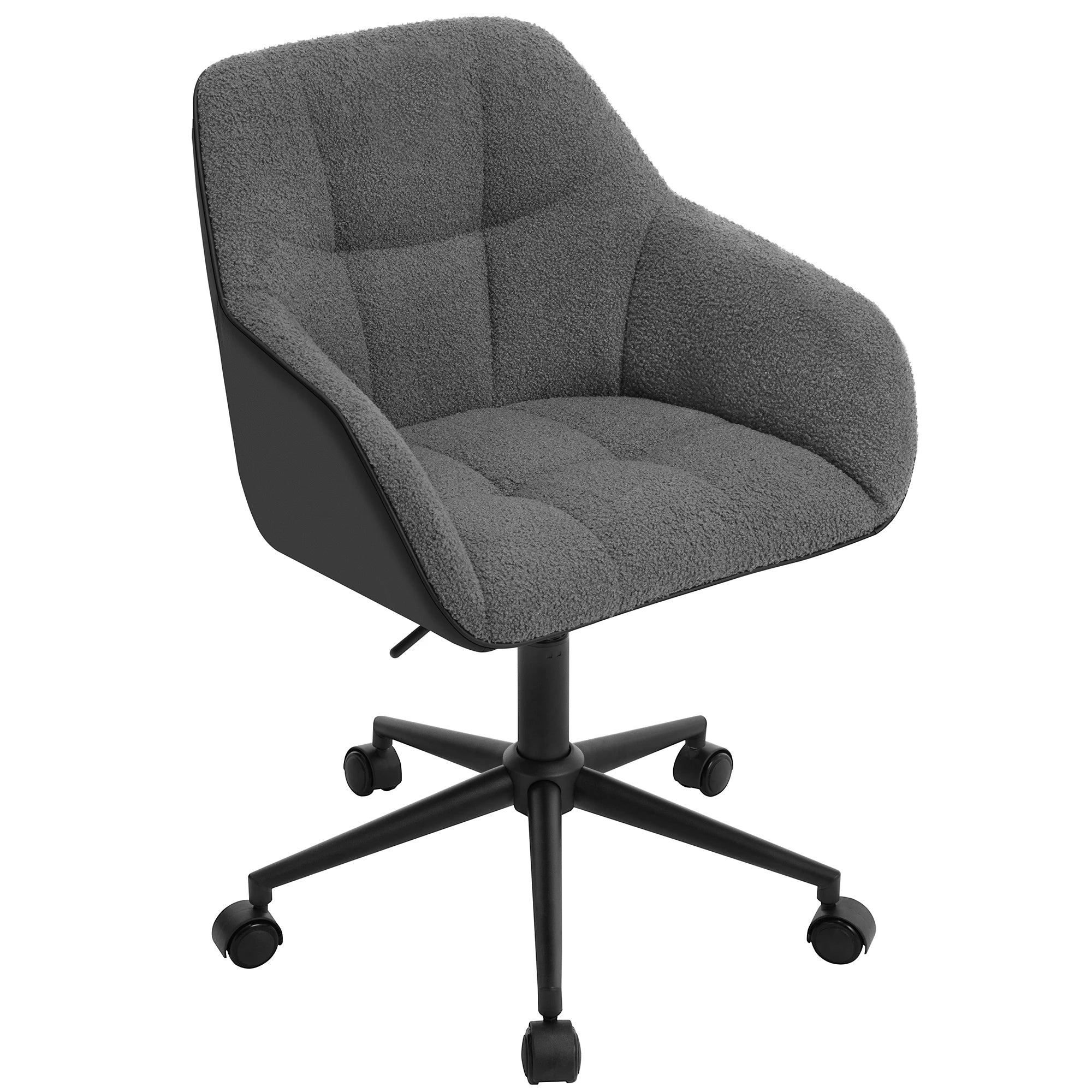 Chaise de bureau pivotante en velours - Gris noir Chaise de bureau