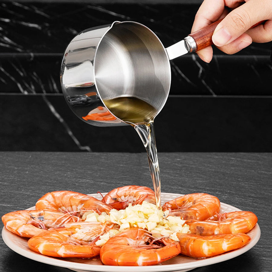 Casserole inox de versement
