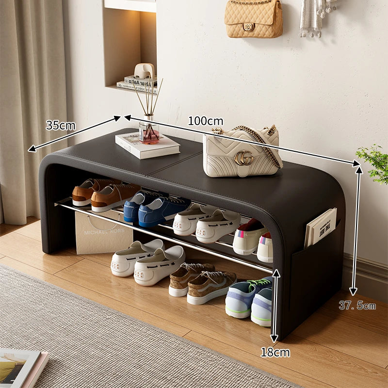 Meuble à chaussure banc de luxe - Noir 100